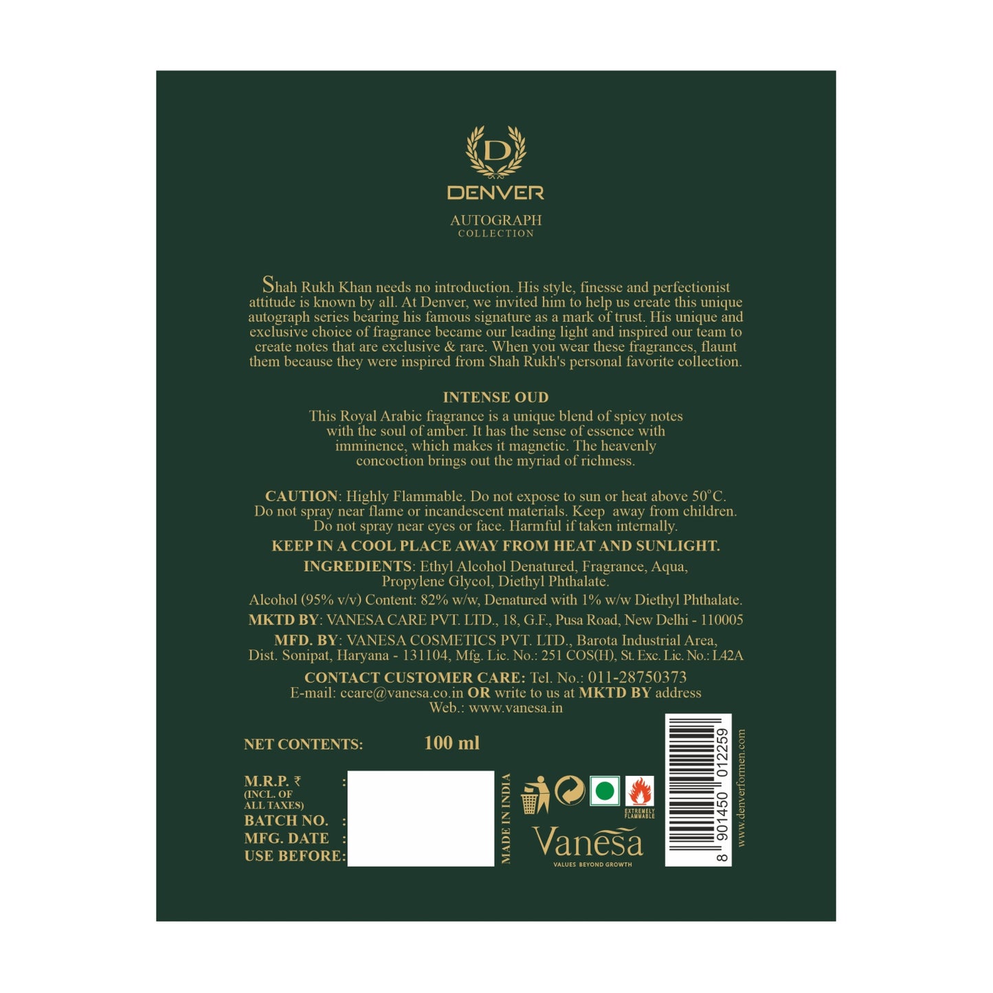 Back side image of Intense Oud