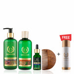Onion Shampoo 300ml, Refreshing Body Wash 325ml, Smooth Beard Oil 30ml with free wooden comb + FREE Imperial Nano Deo with Loofah