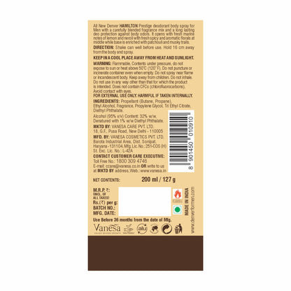 Denver Prestige Perfume Back Side