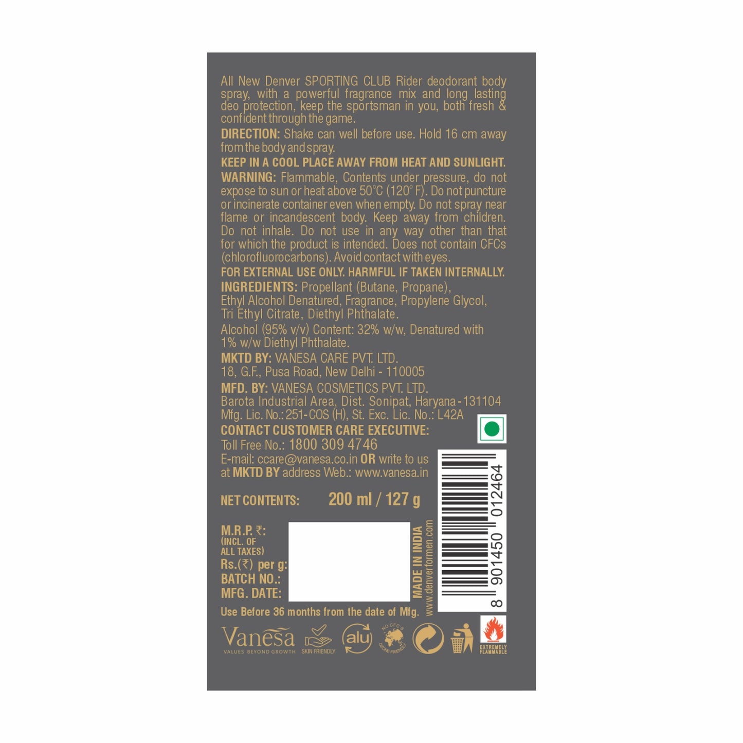 Denver Rider Perfume Back Side