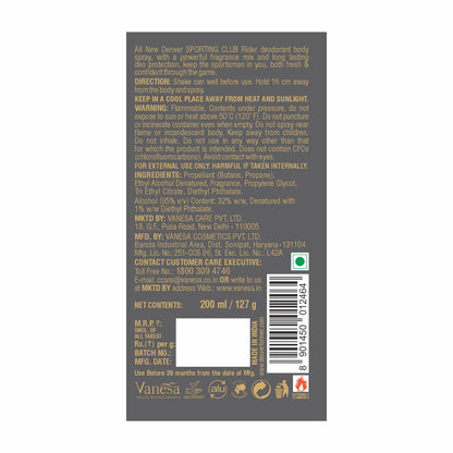 Denver Rider Perfume Back Side