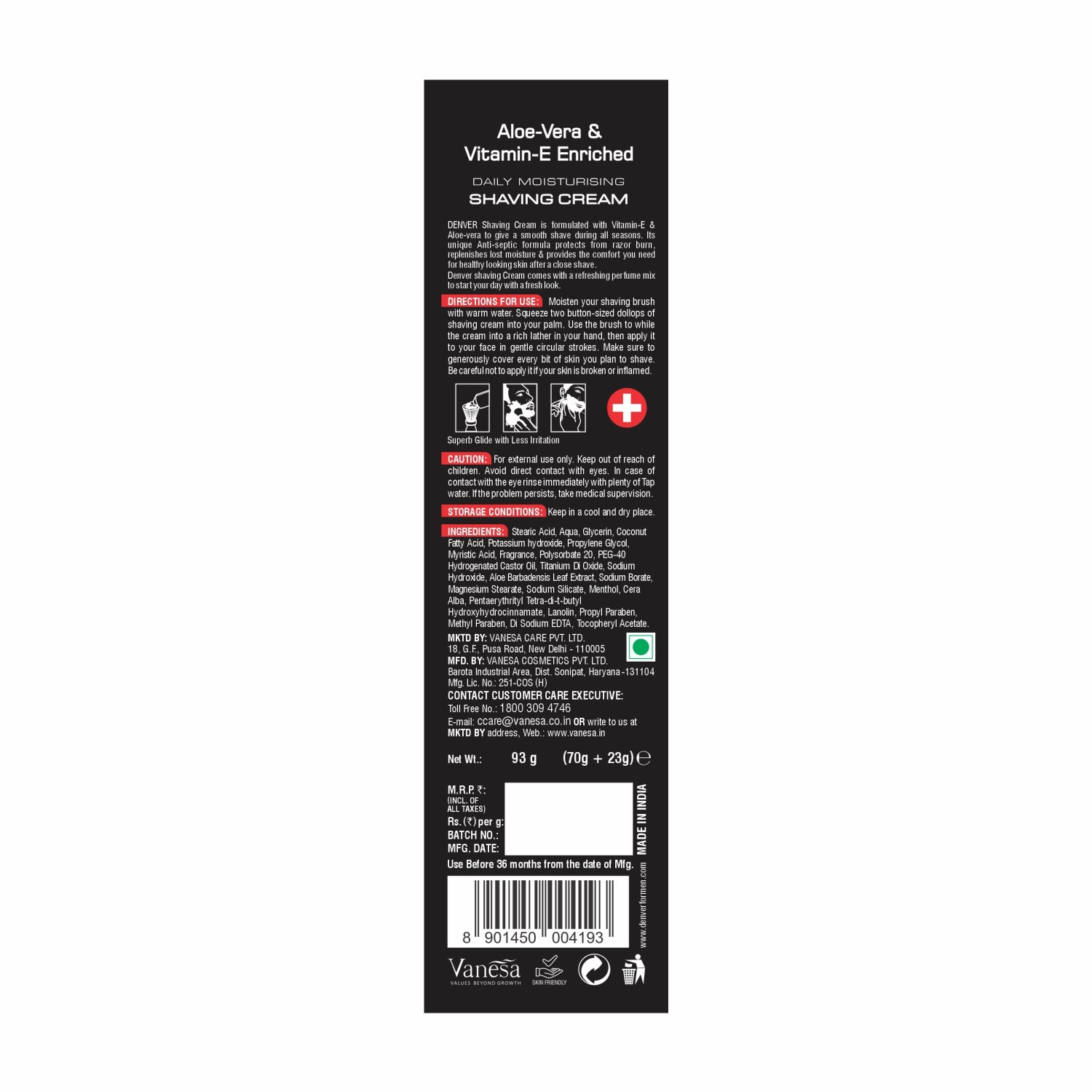 Denver Black Code Shaving Cream
