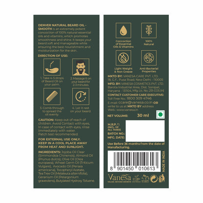 Denver Smooth Beard Oil Back Side