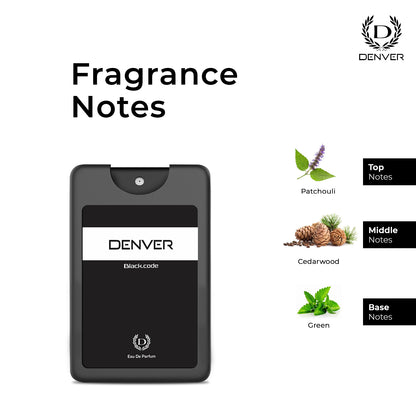 Denver Black Code Pocket Pefume Fragrance Notes